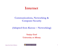 Internet Communications, Networking & Computer Security (Adapted from Kurose – Networking) Sanjay Goel University at Albany  Sanjay Goel, School of Business.