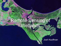 Remote Sensing of Wetlands Josh Kauffman Brief Outline         Why study wetlands? Remote Sensing benefits/drawbacks The Landsat program Aerial Image Spectroscopy The future  http://commons.wikimedia.org/wiki/File:Wetlan ds_Cape_May_New_Jersey.jpg.
