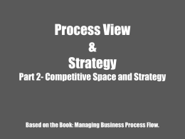 Process View & Strategy Part 2- Competitive Space and Strategy  Based on the Book: Managing Business Process Flow.