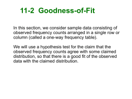 11-2 Goodness-of-Fit In this section, we consider sample data consisting of observed frequency counts arranged in a single row or column (called a.