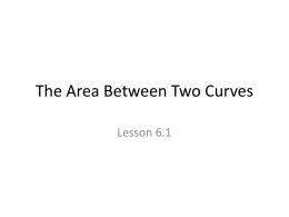 The Area Between Two Curves Lesson 6.1 When f(x)  • Consider taking the definite integral for the function shown below. a  b  b   f (