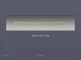 Programme de management Année 2007/2008  07/11/2015  Jean Bretin Sommaire ►  Introduction : les 3 dimensions du total quality management ( TQM )  I – Le leadership.