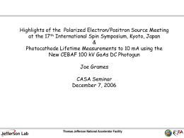 Highlights of the Polarized Electron/Positron Source Meeting at the 17th International Spin Symposium, Kyoto, Japan & Photocathode Lifetime Measurements to 10 mA using.