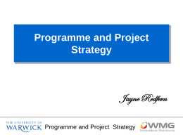 Programme and Project Strategy  Jayne Redfern Programme and Project Strategy Success or failure?  Windfarms  Programme and Project Strategy.