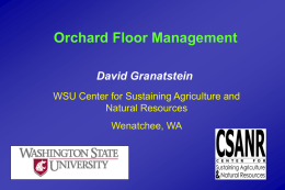 Orchard Floor Management David Granatstein WSU Center for Sustaining Agriculture and Natural Resources Wenatchee, WA.