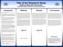 Title of the Research Study PEOPLE WHO DID THE STUDY UNIVERSITIES AND/OR HOSPITALS THEY ARE AFFILIATED WITH  Introduction We hope you find this template.