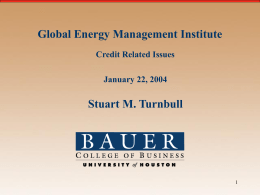 Global Energy Management Institute Credit Related Issues January 22, 2004  Stuart M. Turnbull.