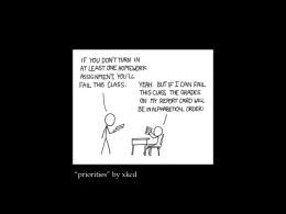 “priorities” by xkcd Question, Find, Evaluate, Apply: Translating Evidence Based Practice to Information Literacy Instruction  Megan Oakleaf, Syracuse University Diana K.