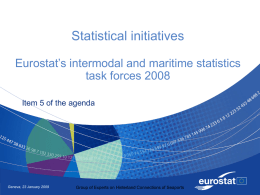 Statistical initiatives Eurostat’s intermodal and maritime statistics task forces 2008 Item 5 of the agenda  Geneva, 23 January 2009  Group of Experts on Hinterland Connections.