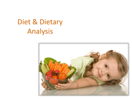 Diet & Dietary Analysis The Link… Oral health is closely linked to an individual’s diet and nutritional status. Nutrition is a vital factor---