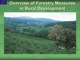 Overview of Forestry Measures in Rural Development  J. Van de Velde EC – DG Environment B1 07/11/2015  DG Environment — Unit B1 Agriculture, Forests and Soil.