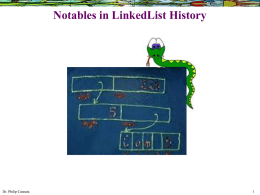 Notables in LinkedList History  Dr. Philip Cannata Dr. Philip Cannata Notables in LinkedList History Aristotle  Categories and Syllogism  Object Oriented Concepts and Syllogistic Logic.  Euclid  5 axioms.