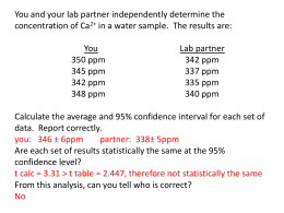 You and your lab partner independently determine the concentration of Ca2+ in a water sample.