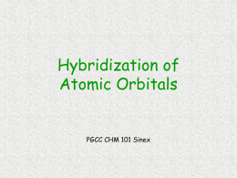 Hybridization of Atomic Orbitals  PGCC CHM 101 Sinex Illustrating hybridization Shockwave animation of hybridization click here Chime site with atomic and hybrid orbitals click here Now let’s.