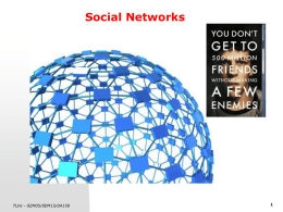 Social Networks  TU/e - 0ZM05/0EM15/0A150 Today   Course design and content    Introduction to network analysis and concepts  TU/e - 0ZM05/0EM15/0A150