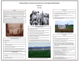 Cultural History, Land Use and Land Cover in the Upper Klamath Basin Prepared by: Dan Hidy 2001 Drought  Abstract The Upper Klamath Basin is culturally.