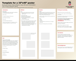 Template for a 32”x40” poster Graduate Student Name (Replace copy with your information) Title of Action Research Study Department of XXXXXXXXXXXXXXXX, College of.