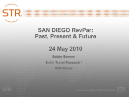 SAN DIEGO RevPar: Past, Present & Future 24 May 2010 Bobby Bowers  Smith Travel Research / STR Global.