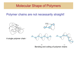 Molecular Shape of Polymers Polymer chains are not necessarily straight!  A single polymer chain  Bending and coiling of polymer chains.