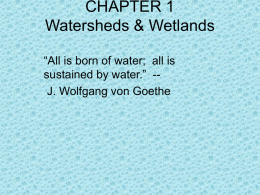 CHAPTER 1 Watersheds & Wetlands “All is born of water; all is sustained by water.” -J.