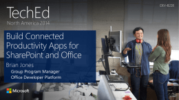        Your Solution Your Solution  Word - Online  XL iOS  PPT – OWA - Android Win32 Office End Points & Custom apps  Custom Apps  3rd Party Data & Services  Office 365 APIs Document Services  Calendar Services  Mail Services  OneNote Services  External Data  …