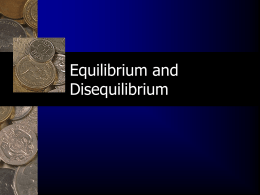 Equilibrium and Disequilibrium Outline I. Introduction A. Shortages B. Surpluses C. Equilibrium Outline (Cont.) II. Changes in Equilibrium A.