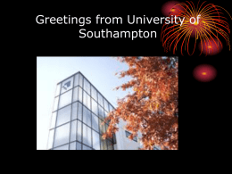Greetings from University of Southampton Cumulative Trauma Disorders: Their Recognition and Ergonomic Considerations By Dr.