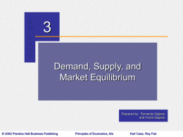 CHAPTER Demand, Supply, and Market Equilibrium  Prepared by: Fernando Quijano and Yvonn Quijano  © 2002 Prentice Hall Business Publishing  Principles of Economics, 6/e  Karl Case, Ray Fair.