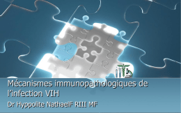 Mécanismes immunopathologiques de l’infection VIH Dr Hyppolite NathaelF RIII MF objectifs Comprendre les Mécanismes immunopathologiques de l’infection VIH.