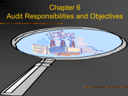 Chapter 6 Audit Responsibilities and Objectives Presentation Outline I. Financial Statement Responsibilities II.