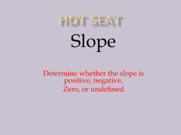 Slope Determine whether the slope is positive, negative, Zero, or undefined y 8 x.