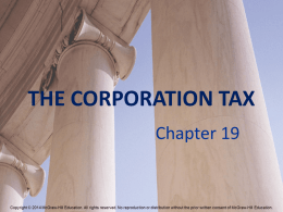 THE CORPORATION TAX Chapter 19 I’ll probably kick myself for having said this, but when are we going to have the courage.