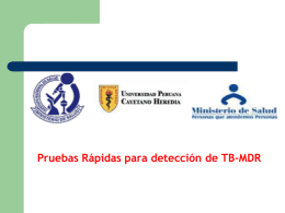 Pruebas Rápidas para detección de TB-MDR Objetivos de los talleres  1.  2.  3.  4.  5.  6.  Informar sobre el plan de descentralización de las pruebas rápidas (MODS.