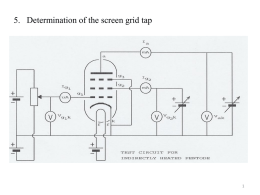 5. Determination of the screen grid tap Table 1. Measured values of line 1 Vak (V) adjusted  Ia (mA) read on Ia-axis  Ig2 (mA) measured  Vg2,k (V) adjusted to achieve.