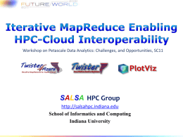 Workshop on Petascale Data Analytics: Challenges, and Opportunities, SC11  SALSA HPC Group http://salsahpc.indiana.edu School of Informatics and Computing Indiana University.