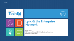 EXL317 Better understand Lync™ 2010 and the Enterprise Network Layer  Definition  Seven  Application  Six  Presentation  Five  Session  Four  Transport  Three  Network  Two  Data Link  One  Physical  ….a way of sub-dividing a communications system into smaller parts called.
