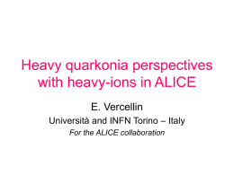 Heavy quarkonia perspectives with heavy-ions in ALICE E. Vercellin Università and INFN Torino – Italy For the ALICE collaboration.