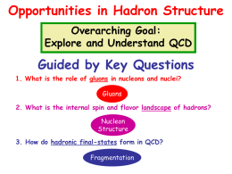Opportunities in Hadron Structure Overarching Goal: Explore and Understand QCD  Guided by Key Questions 1.