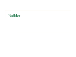 Builder Builder - motivácia   Motivácia   sitemap v rôznych výstupoch        HTML XML Plain text …  Ako na to?   triviálne, ale…       znovupoužiteľnosť kódu prehľadnosť „sadnem si ku kódu za 2 roky“  builder.