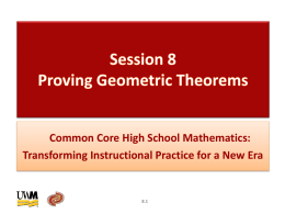 Common Core High School Mathematics: Transforming Instructional Practice for a New Era  8.1