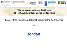 Federal Department of Foreign Affairs FDFA Swiss Agency for Development and Cooperation SDC National Platform for Natural Hazard PLANAT  Workshop on National Platforms 23 –