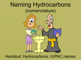Naming Hydrocarbons (nomenclature)  Handout: Hydrocarbons: IUPAC names Drawing structures: it’s all good H C  2-butene H H  H  C  C  C  C  H  H  H  H  H3C H  CH3 C H  CH H3C  CH3 CH CH3  H 3C CH CH CH 3  H3C  This is called the “condensed structure” On.