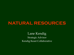 NATURAL RESOURCES Lane Kendig Strategic Advisor Kendig Keast Collaborative Resource Protection  Sustainability is the current buzz word for resource management.  In the 1960’s and.