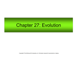 Chapter 27: Evolution  Copyright © The McGraw-Hill Companies, Inc. Permission required for reproduction or display.