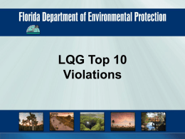 LQG Top 10 Violations Number 10 • Open containers of hazardous waste - 40 CFR 265.173(a).  Don’t.
