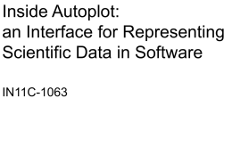 Inside Autoplot: an Interface for Representing Scientific Data in Software IN11C-1063 J. B.