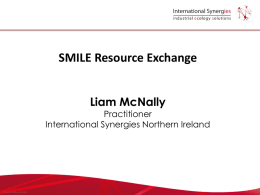 SMILE Resource Exchange Liam McNally  Practitioner International Synergies Northern Ireland  © International Synergies Limited.