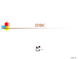 JDBC  7-Nov-15 JDBC   JDBC is a Sun trademark       It is often taken to stand for Java Database Connectivity  Java is very standardized, but there.