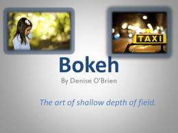 Bokeh By Denise O’Brien  The art of shallow depth of field. This information comes to you from a wonderful article that was posted.