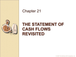 Chapter 21  THE STATEMENT OF CASH FLOWS REVISITED  © 2009 The McGraw-Hill Companies, Inc.